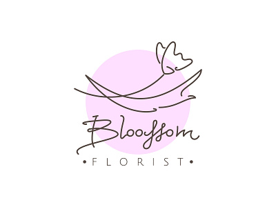 Florist logo branding femine floral florist flower identity lettering logo logotype signature trademark vector