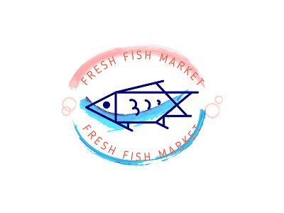 Fish market logo branding fish fresh identity logo logotype market seafood shop vector