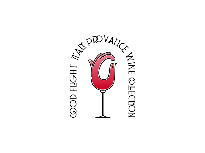 Wine label logotype bird branding design fingers glass good hand identity logo logotype ok vector wine wineglass