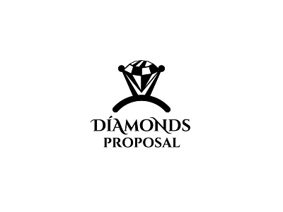 Diamonds boutique logotype branding design diamond identity logo logotype proposal ring vector wedding