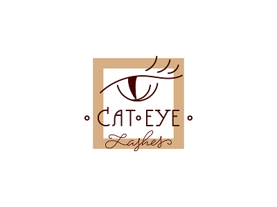Cat eye lashes maker logo artist branding cat design eye identity lashes lettering logo logotype maker makeup signature vector