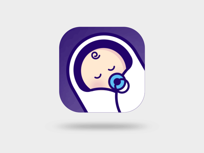 iOs Application Icon animated app icon baby character cute glitter logo nipple purple shining stars