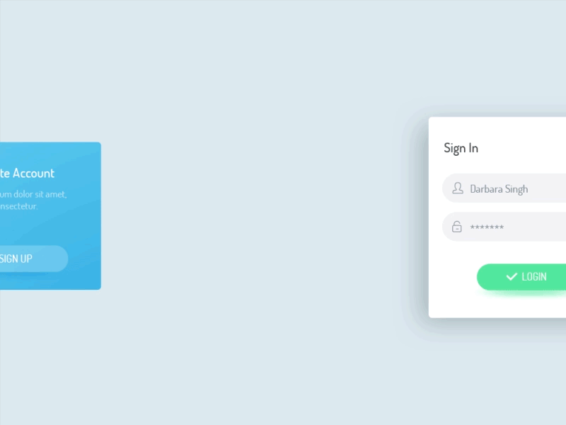 Login/ Signup Animation Concept animation blue clean form interaction interface login shadows signup ui