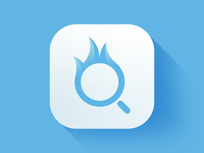 Swift | Nimble branding - App icon blue clean cool fire gradient magnifier mild nimble search shadow swift