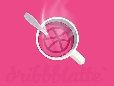 Dribbblatte ❤ - Playoff! What Is Dribbble To You? awesome dribbble graphic icon logo pink playoff rebound sticker stickermule