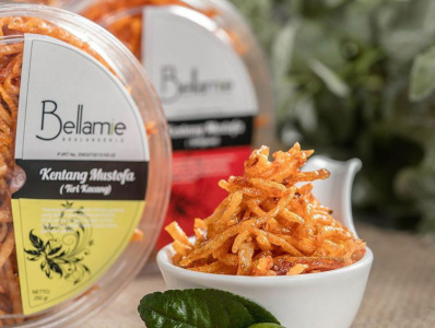 Bellamie Potatoes Label Packaging design graphic design label packaging