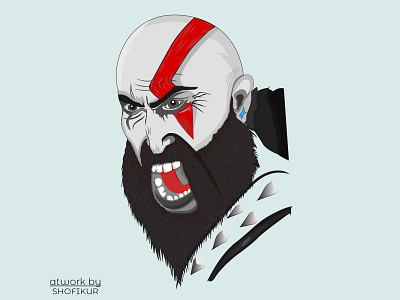 GOD OF WAR (kratos) character mascot illustration