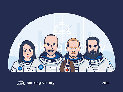 Booking Factory Team dog face hotel space suite team