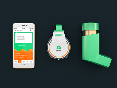 Aerobit User Kit app asthma inhaler kit medical. smart
