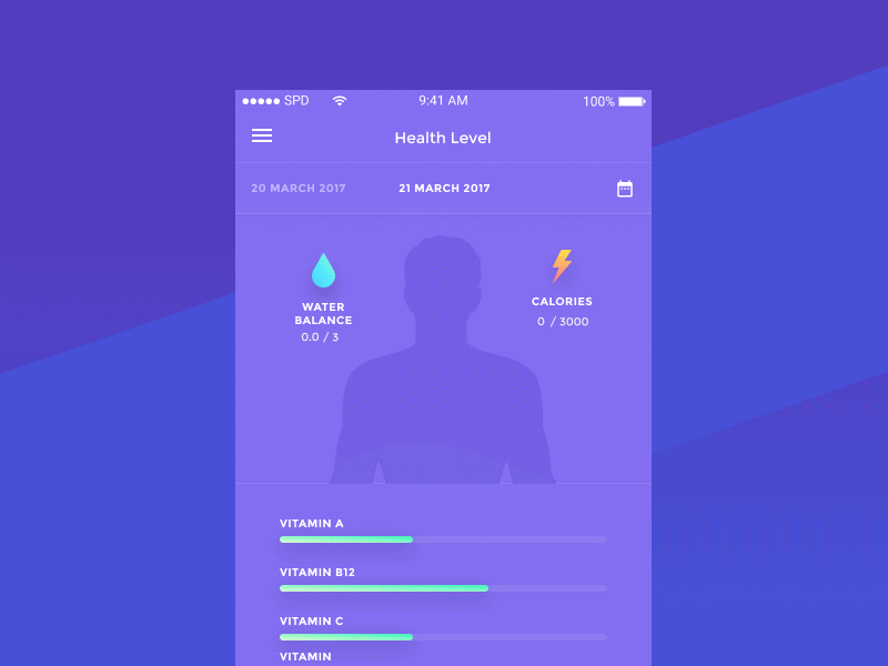 Health Level App Animation Concept