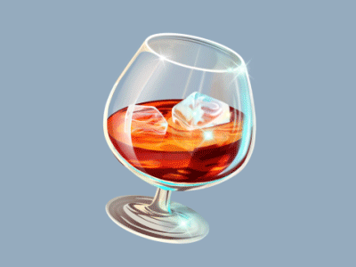 Glass with Wiskey animation casino coctail gif glass ice icon magic motion slot whiskey