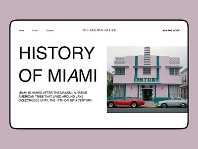 History Miami long read history longread miami minimalism pink retro screen ui ux webdesign webflow