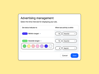 Advertising management ads interface list management select ui ux webdesign webflow