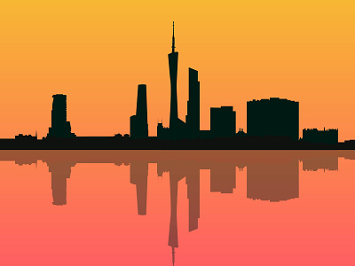 The silhouette of the city of Guangzhou in China. adobe illustrator design graphic design guangzhou silhouette illustration vector