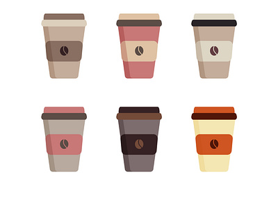 A set of paper cups for hot drinks to take away.