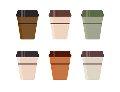 A set of universal paper cups for hot takeaway drinks adobe illustrator coffee shop design graphic design illustration vector