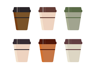 A set of universal paper cups for hot takeaway drinks