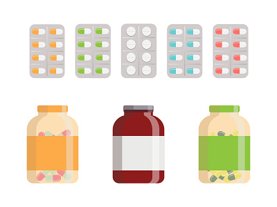 Medical bottles and pills. Vitamins for autumn) adobe illustrator design graphic design illustration medication vector