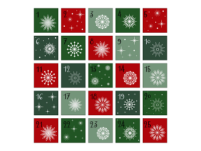 Advent calendar with snowflakes. The Christmas calendar.