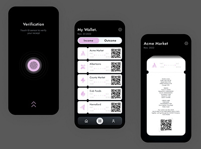 Digital Receipt App app applicationdesign applications branding design digital ios mobile receipt ui
