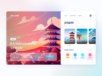 Doland Itinerary Travel Planner app clean design illustration itinerary landing page design minimal planner travel travel app traveling travelling ui ux vacation website