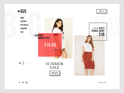 +size fashion ecommerce clean commerce ecommerce fashion home landingpage mockup ui web website