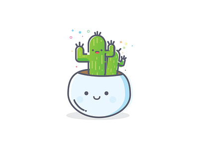 Cactus Mini cactus cute icon illustration mbe plant vector