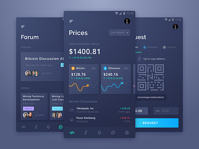 Cryptocurrency Wallet app bitcoin cryptocurrency dark finance litecoin mobile ui wallet