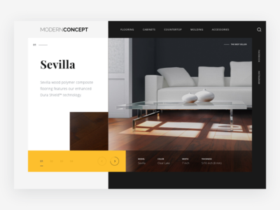 Modernconcept Product Detail clean interior minimal product property ui website