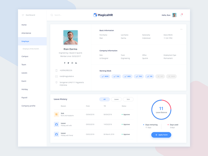 Magical Lab Hr Profile by Rian Darma for uapic on Dribbble