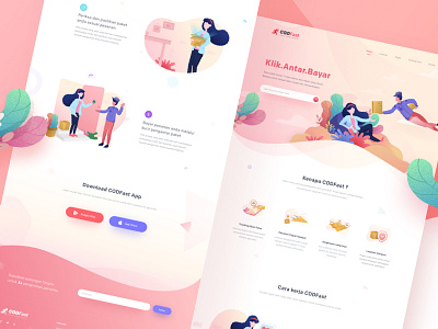 COD Fast Landingpage. app cash on delivery clean creation of adam debut delivery hero illustration landing service shipping web