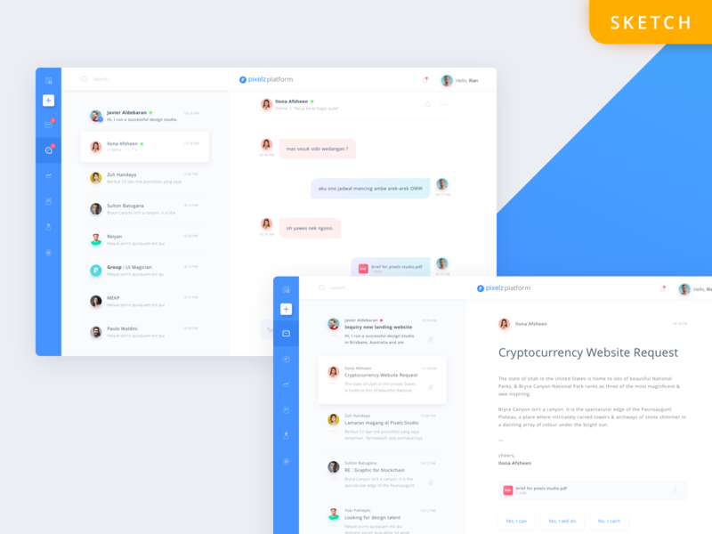 Freebie Pixelz Platform app chat dashboad freebie freebies mail saas task management ui webapp