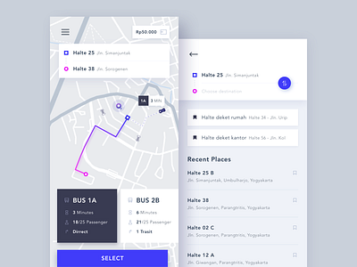 Transjogja - Bus App Exploration app bus car app clean dashboard exploration grab ios map tracing transportation uber ui ux