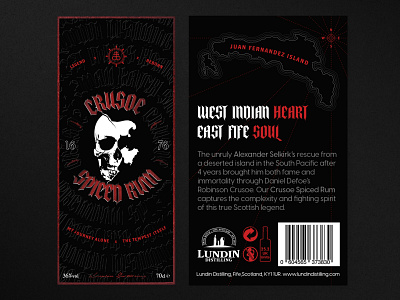 Crusoe Rum Front & Back label