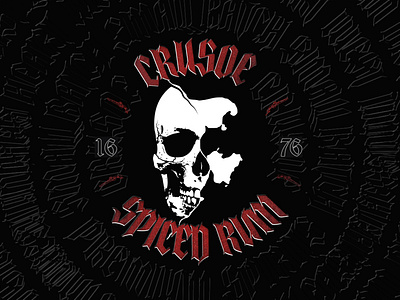 Crusoe Rum Illustration & Typography alcohol blackletter bottle bottle design branding craft rum craft spirit design graphic design illustration label label design logo rum scottish typography whiskey