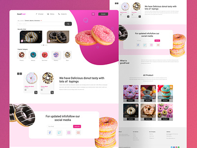 Landing page Order donuts online dashboard design landingpage ui ux web design