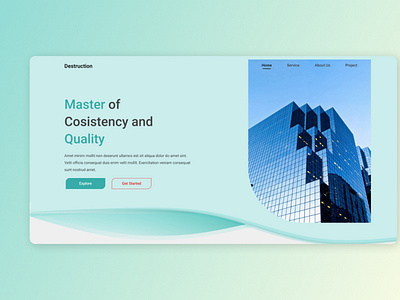 The Destruction landing page web design