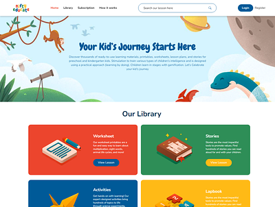 ninedragonlabs - home nifty educate design home landingpage react react js ui ux web design website