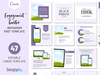 Engagement Booster Instagram Post Template - Snapybiz best instagram influencers business influencers canva brand kit digital templates engagement instagram instagram business ideas instagram canva instagram count followers instagram engagement groups instagram layout ideas media boost neutral templates shopify instagram feed social media booster