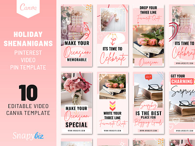 Holiday shenanigans Video Pinterest Template - Snapybiz social media template design