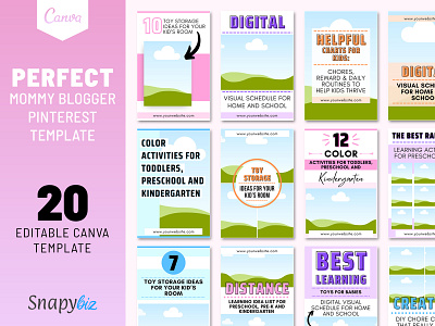 Perfect Mommy Blogger Pinterest Canva Template - Snapybiz boards for bloggers branding a blog business influencers digital template etsy group boards mommy blogs pin creator pin design pinterest management pinterest services social media specialist starting a mommy blog