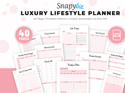 Luxury Life Style Planner - Snapybiz