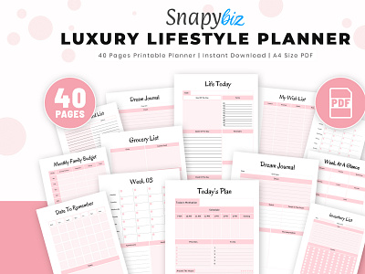 Luxury Life Style Planner - Snapybiz audi lifestyle best gratitude journal best mindfulness journal branding evacuation checklist goal setting ideas graphic design gratitude bullet journal healthy lifestyle benefits life binder lifestyle planner luxury planner organised life organizing your life passion classic positive mindset meditation printable lifestyle planner