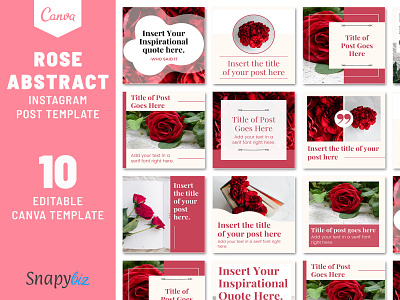 Rose Abstract Instagram Post Template - Snapybiz