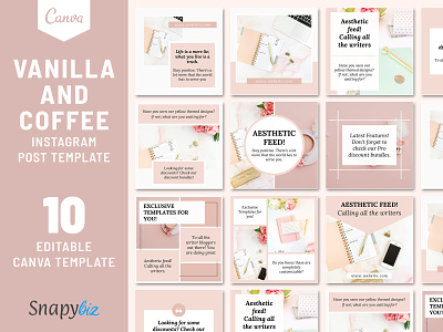 Vanilla and Coffee Instagram Post Template - Snapybiz