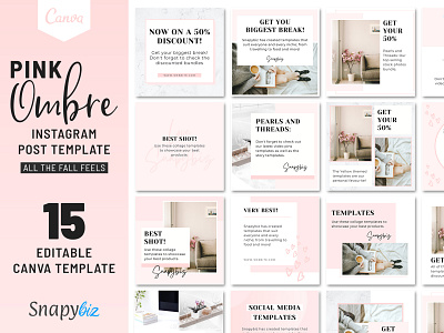 Pink Ombre Instagram Post Template
