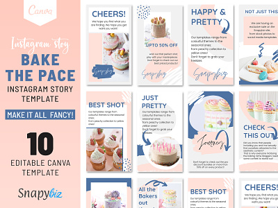 Bake the Pace Instagram Story Template - Snapybiz aesthetic ig story template aesthetic instagram story ideas