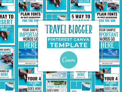 Travel Blogger Pinterest Canva Template - Snapybiz business influencers design digital template digital templates illustration marketing design