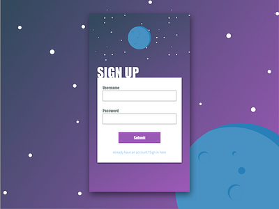 Sign Up Form - Daily UI 001 dailyui form sign up space ui