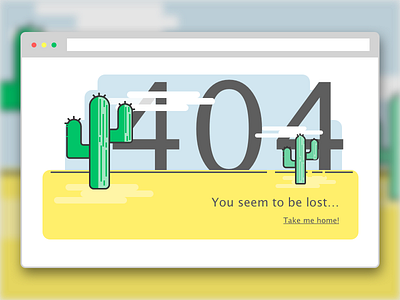 404 Page - DailyUI - Day008 404 cactus dailyui desert landing page lost ui webpage